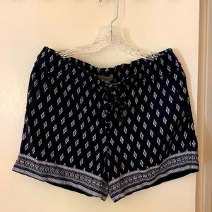 Loft Geo Cutout Drawstring Shorts